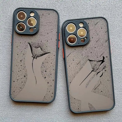 Manta Ray Dotted Art Phone Case – iPhone 17 16 15 14 13 12 11 Pro Max