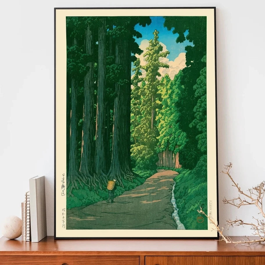 Kawase Hasui Nikko Road Japanese Woodblock Print Poster – Unframed