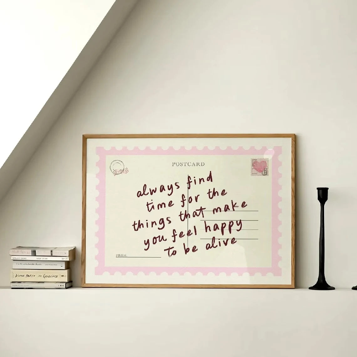 Retro Postcard Wall Art Print – Inspirational Quote Poster