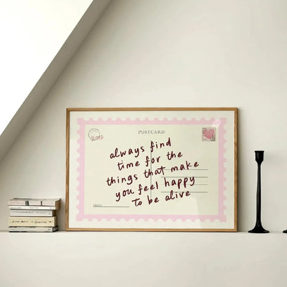 Retro Postcard Wall Art Print – Inspirational Quote Poster