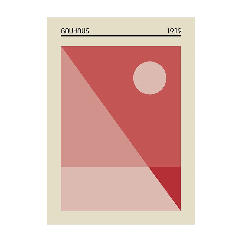 Bauhaus Geometric Abstract Art Poster – Minimalist Wall Print