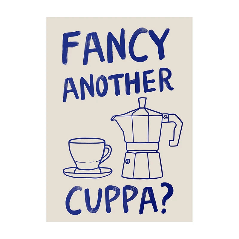 Coffee Diver Wall Art Print – Whimsical Kitchen Poster