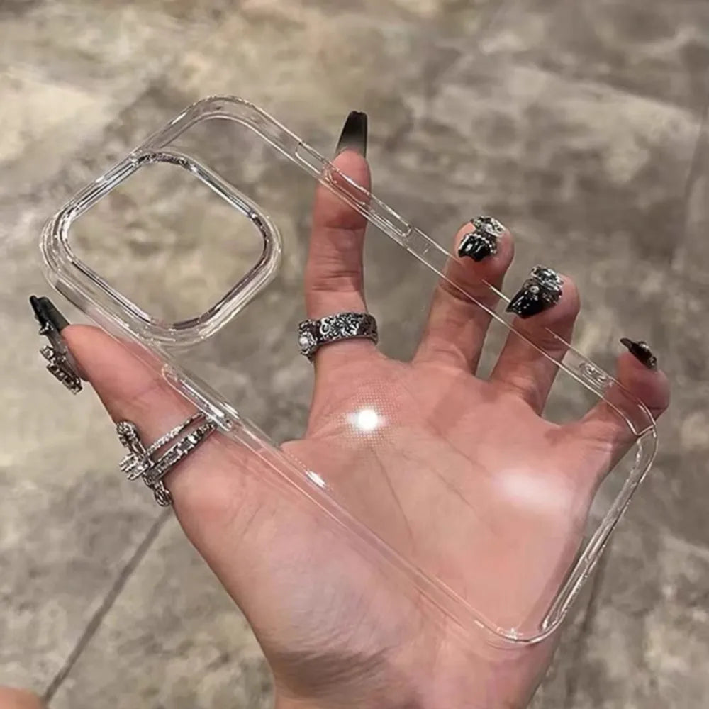 Crystal Clear Hard PC Case for iPhone 11–17 Series