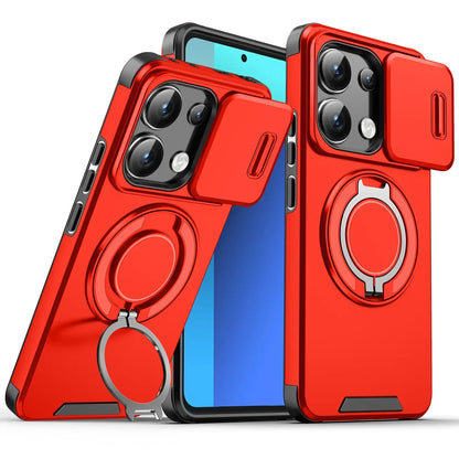 Magnetic Ring Stand Case for Redmi Note 13 Pro 5G 4G | Slide Camera Cover