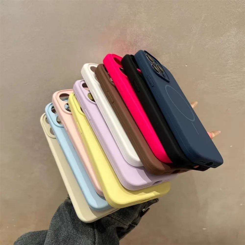 Liquid Silicone MagSafe iPhone Case – Candy Color Matte