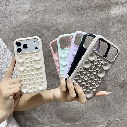 3D Bubble Grip Silicone iPhone Case – Shockproof Cover for iPhone 14–17 Series