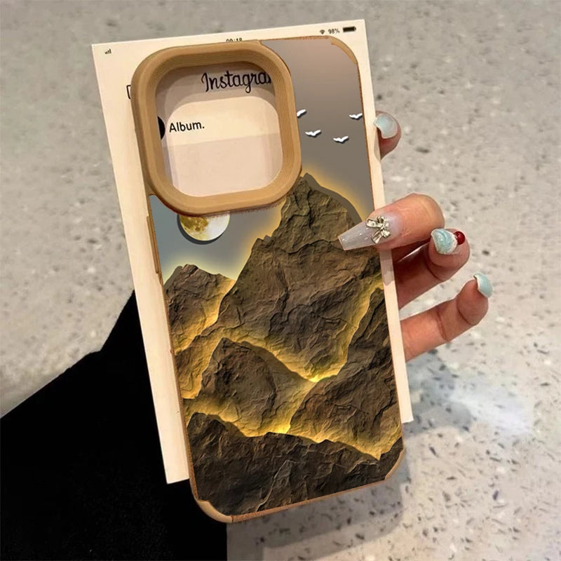 Mountain Scenery Faux Leather iPhone Case – Fits iPhone X to iPhone 17