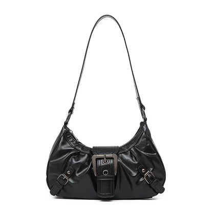 Retro Y2K Shoulder Bag for Women – Buckle Hobo Crossbody