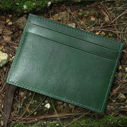 Italian Leather Card Holder Wallet – Custom Name, Slim Design