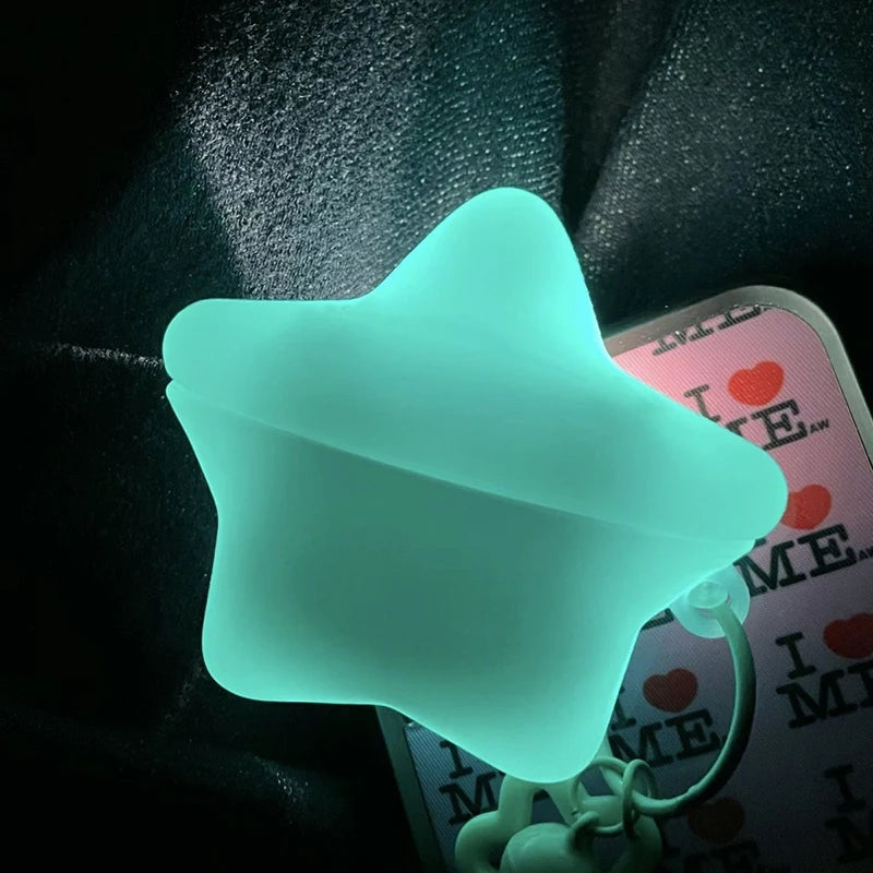 Star-Shaped Silicone AirPods Case with Pendant Charm