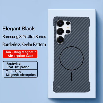 Samsung Galaxy Carbon Fiber MagSafe Case – Shockproof Kevlar Cover S25 S24 S23
