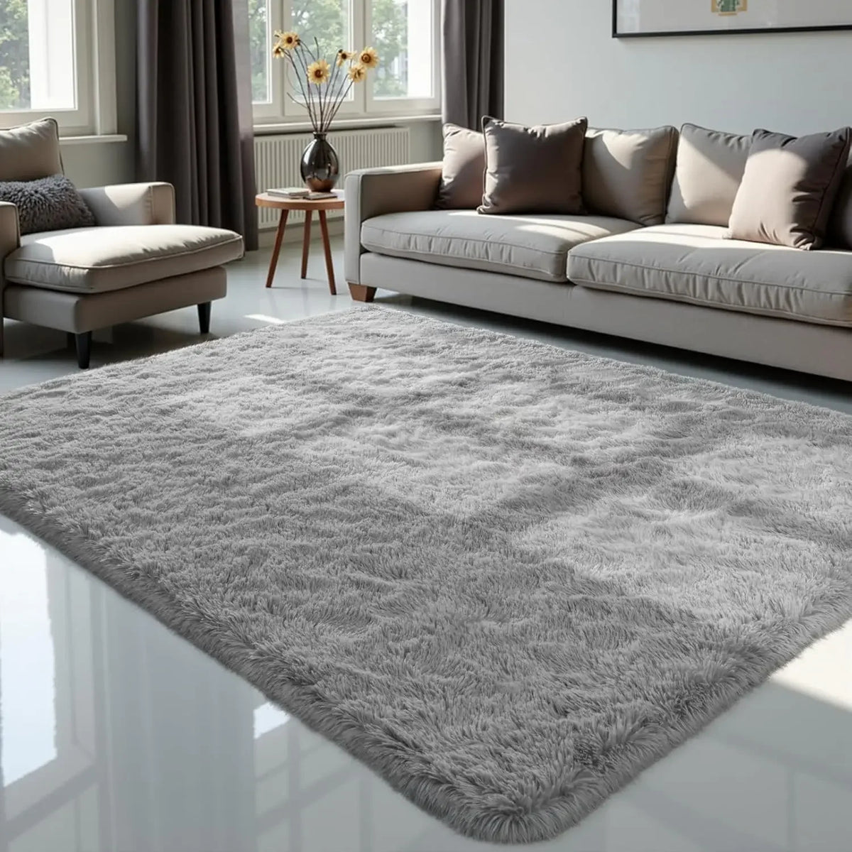 Soft Fluffy Area Rug – Plush Shaggy Carpet for Bedroom & Living Room