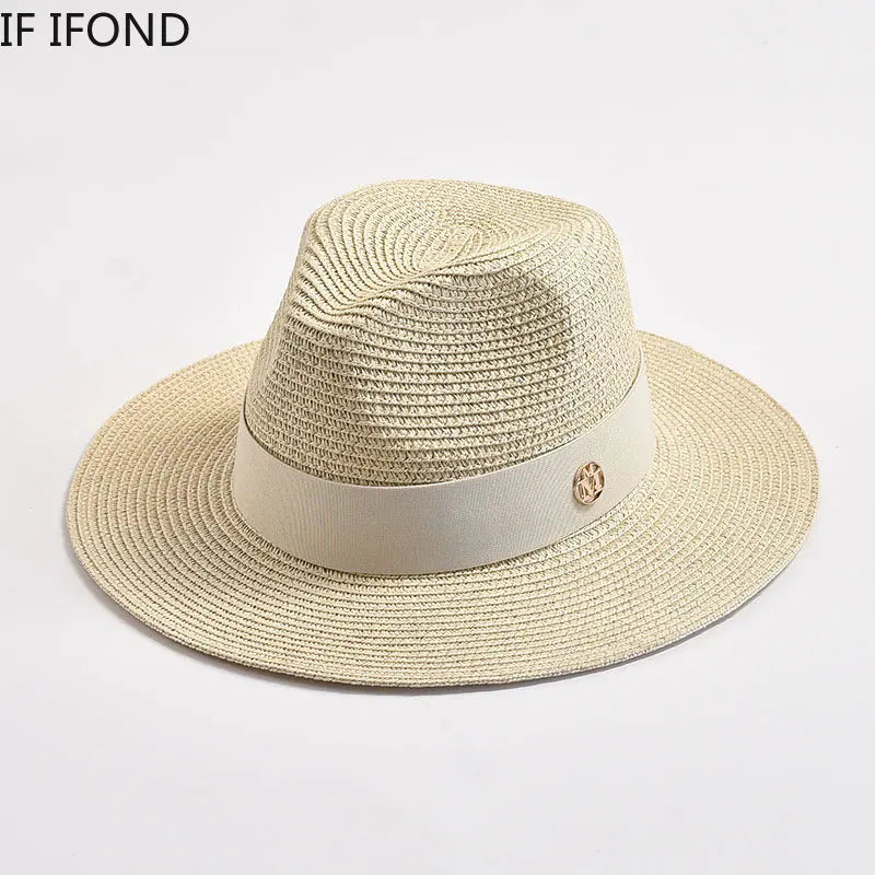Panama Straw Sun Hat Unisex Elegant Beach Travel Hat