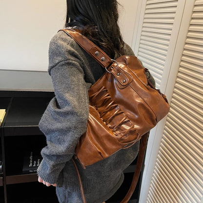 Leftside Vintage Brown Leather Shoulder Bag Women Retro Crossbody Purse Female Handbags Purses Chic
