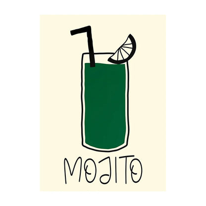 Cocktail & Drinks Wall Art Poster – Retro Minimalist Bar Print