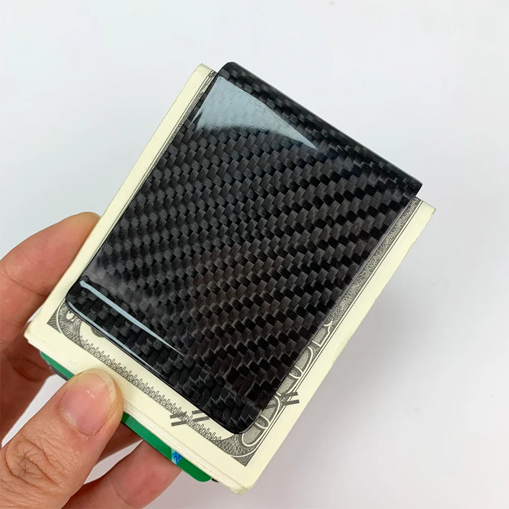 Carbon Fiber Money Clip Card Holder – Slim Wallet for Men & Women