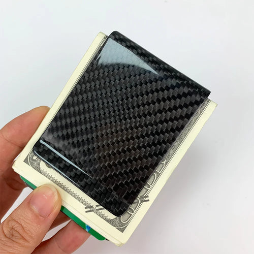 Carbon Fiber Money Clip Card Holder – Slim Wallet for Men & Women