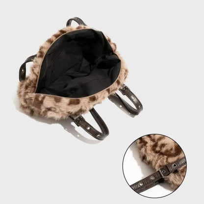 Hot Girl Leopard Plush Underarm Bag