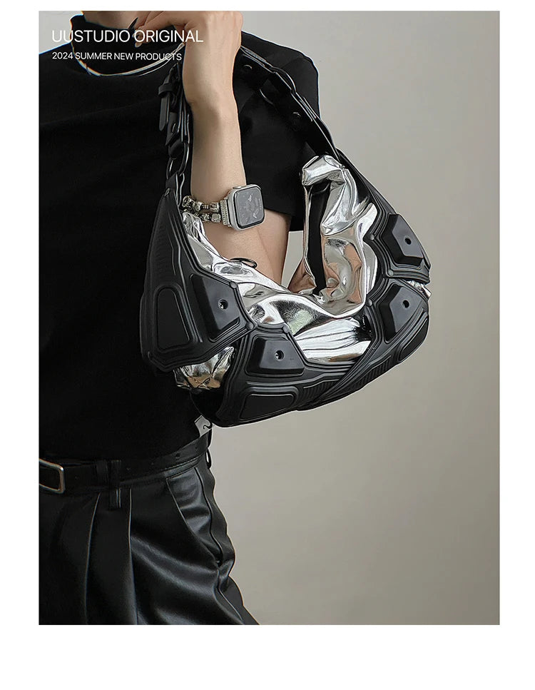 Punk PU Leather Shoulder Bag – Vintage Underarm Hobo Bag