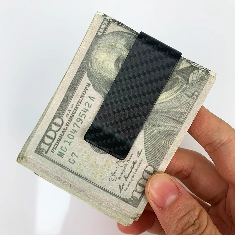 Real Carbon Fiber Money Clip with Card Holder – 22mm