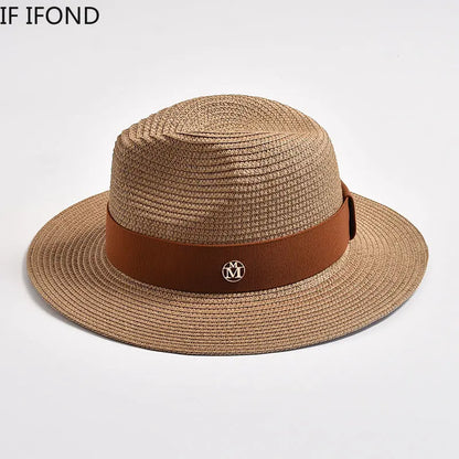 Panama Straw Sun Hat Unisex Elegant Beach Travel Hat