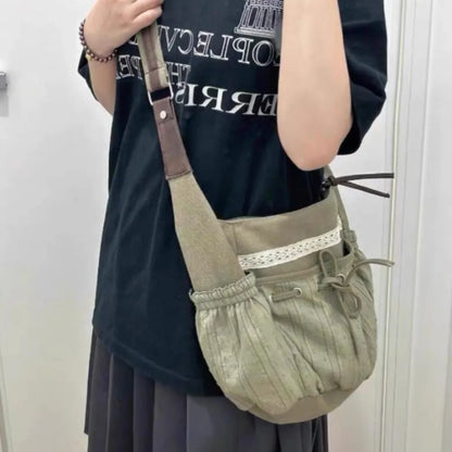 Sweet Cool Bow Canvas Shoulder Bags