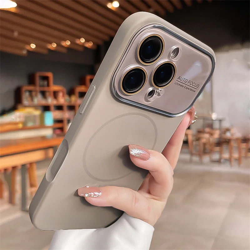 Magnetic Liquid Silicone iPhone Case – MagSafe Compatible with Camera Lens Protector