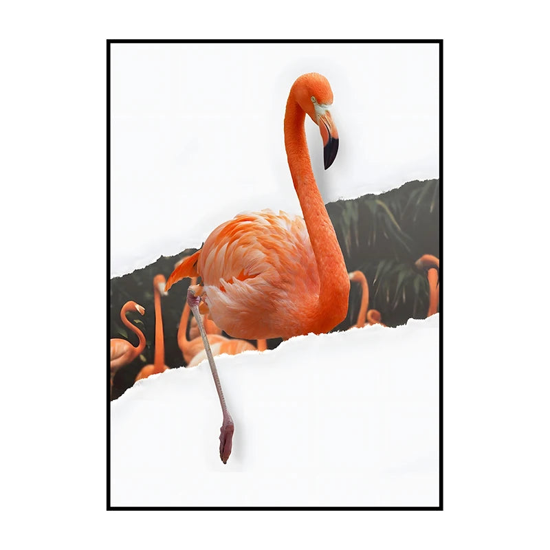 Flamingo on Roller Skates Wall Art Poster – Minimalist Print