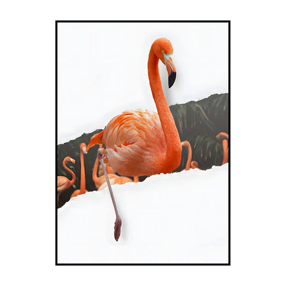 Flamingo on Roller Skates Wall Art Poster – Minimalist Print
