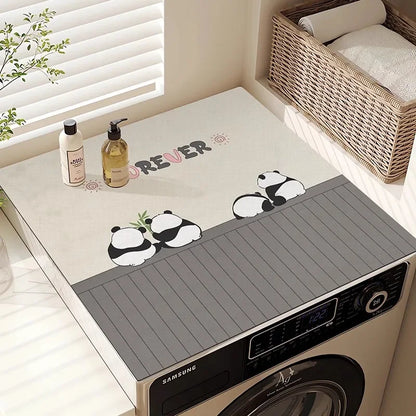 Washing Machine Top Cover Mat – Absorbent Non-Slip Cute Cartoon Pad