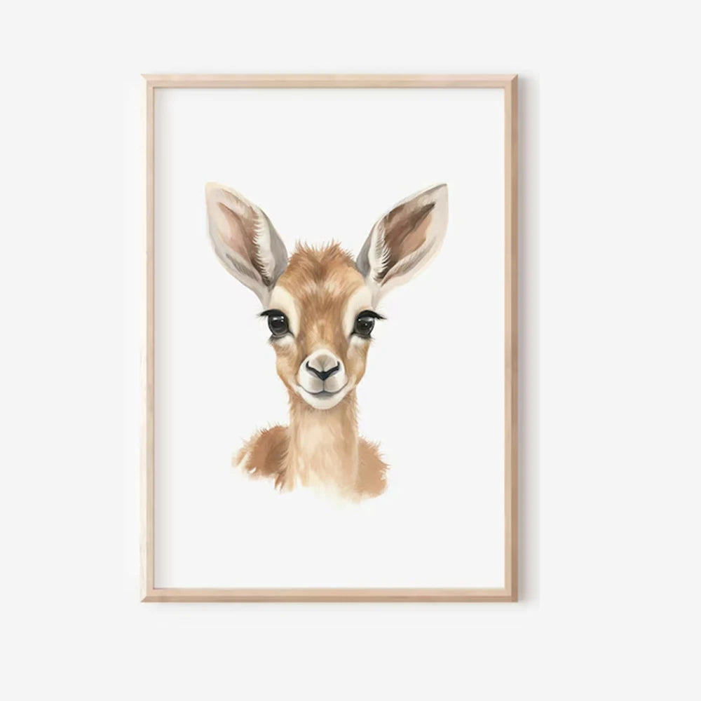 Cute Safari Animal Wall Art Print – Kids Room Nursery Poster
