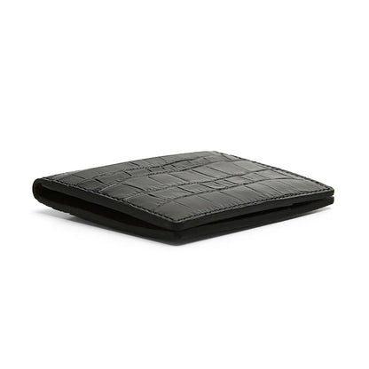 Hiram Beron Men's Crocodile Embossed Leather Bifold Wallet with Card Holder