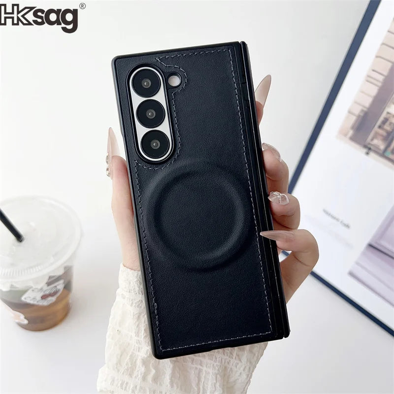 Samsung Galaxy Z Fold Vegan Leather MagSafe Case – Wireless Charging Compatible