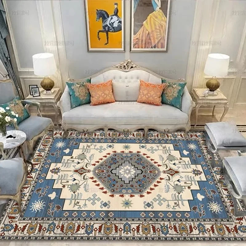 Bohemian Vintage Area Rug – Persian Floral Pattern for Living Room & Bedroom