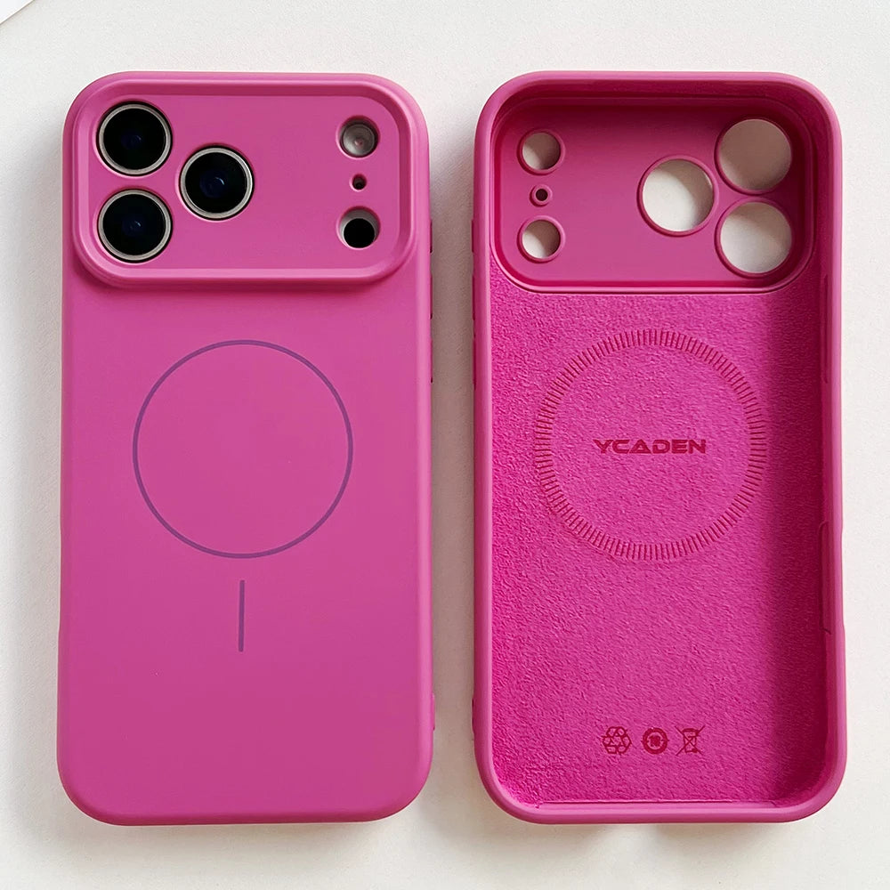 Original Magnetic Liquid Silicone Case Iphone 17 15 16 14 Pro Max Air Plus Magsafe Wireless Charge