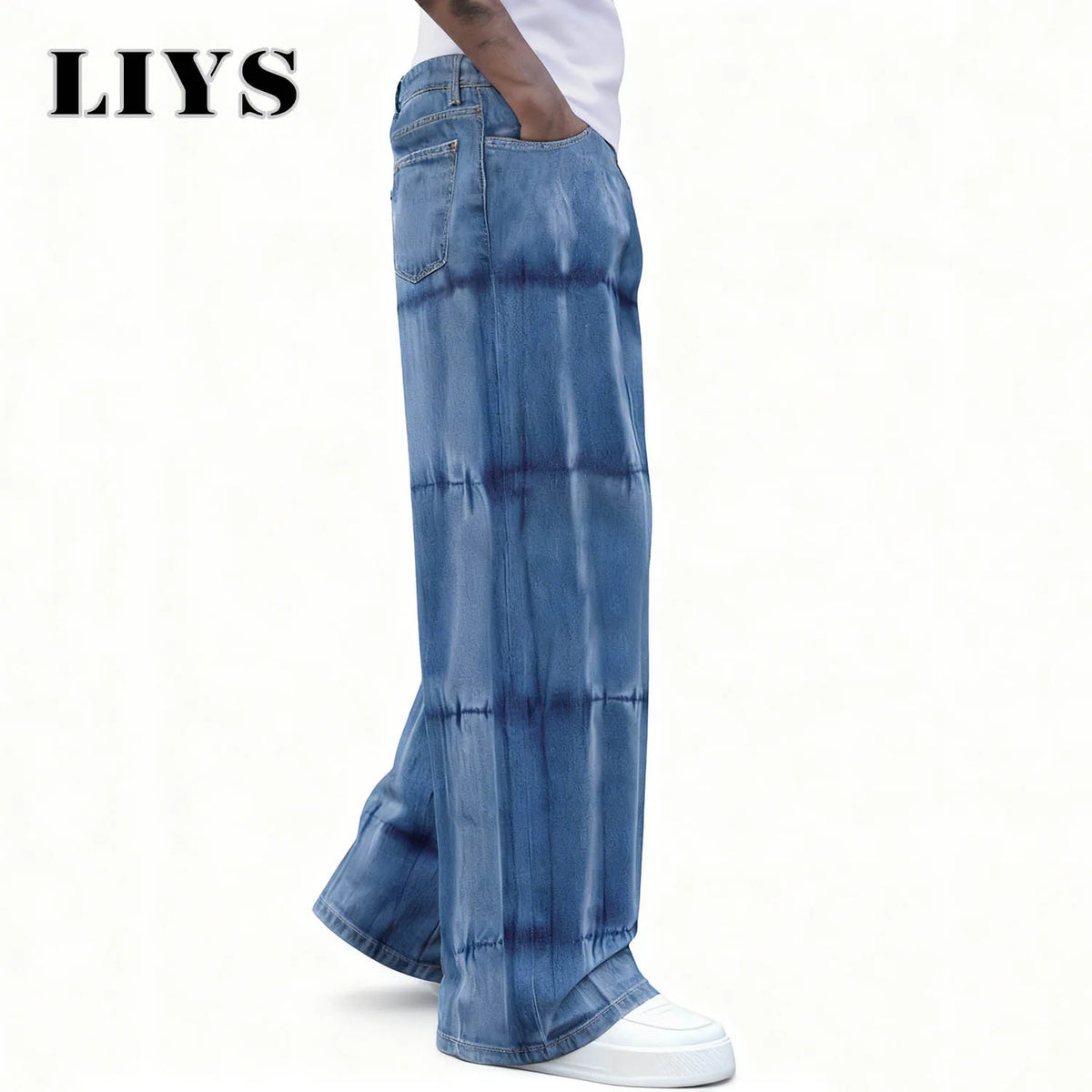 Men's Baggy Wide Leg Jeans – Y2K Tie-Dye Streetwear Denim