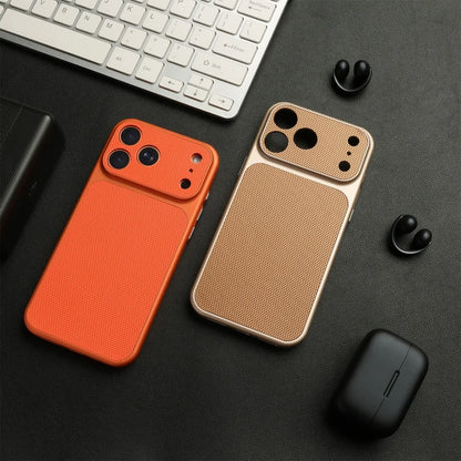 Diamond Texture iPhone Case – Shockproof PC Cover for iPhone 12–17 Series