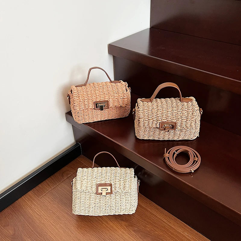 Mini Woven Straw Shoulder Bags