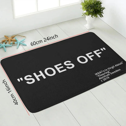 "Shoes Off" Door Mat – Soft Non-Slip Entryway Rug