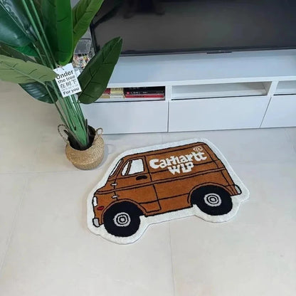 Cartoon Car Shape Soft Floor Rug – Absorbent Bedroom & Bathroom Mat