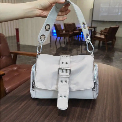 Vintage Nylon Khaki Shoudler Bag Women Hot Girls