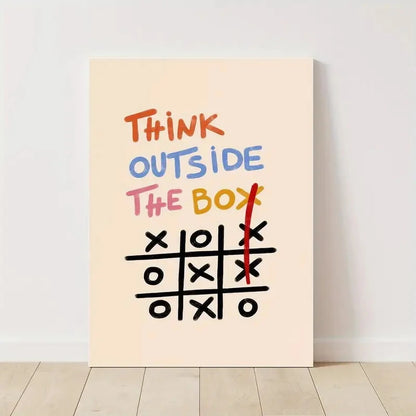 Think Outside the Box Motivational Wall Art Print – Colorful Poster