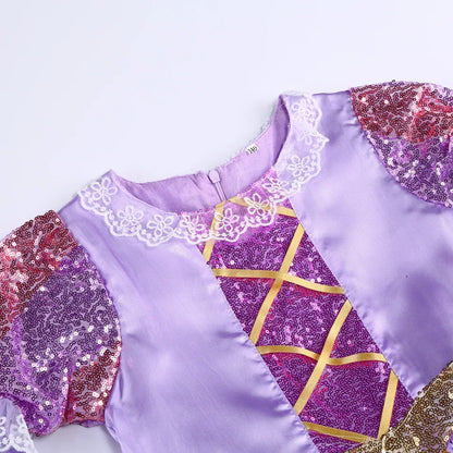 Disney Rapunzel Dress Kids Tangled Disguise Carnival Girl Princess