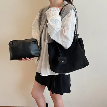 Luxury Faux Suede Tote Bag New Shoulder Bag