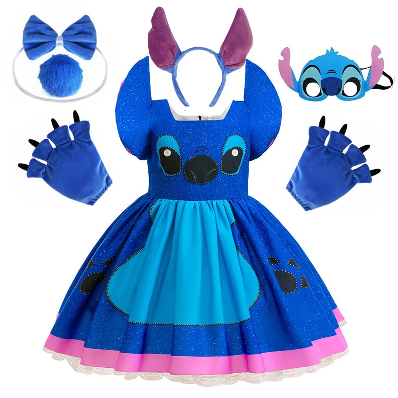 Girls Stitch Cosplay Dress Halloween Costume