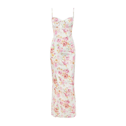 Floral Print Spaghetti Strap Maxi Dress – Bodycon Wedding Guest