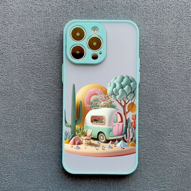 Fantasy Landscape iPhone Case – Hot Air Balloon & Planet Design