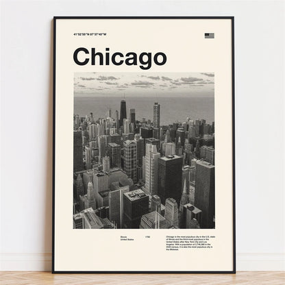 Retro City Poster – Mid-Century Modern Wall Art Print