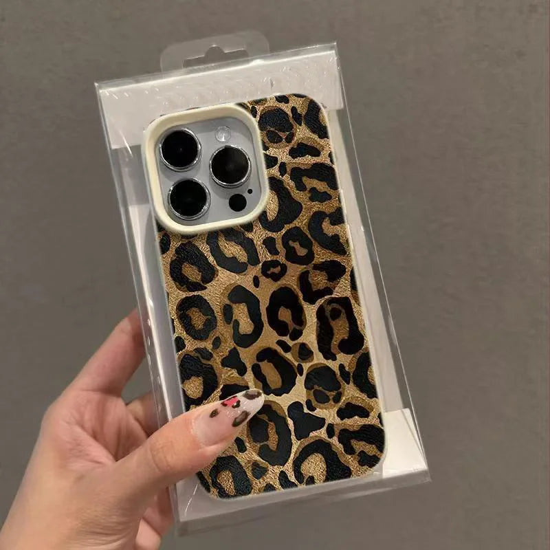 Leopard Print iPhone Case – Brown Animal Print Cover for iPhone 17 16 15 14 13 12 11 XR XS
