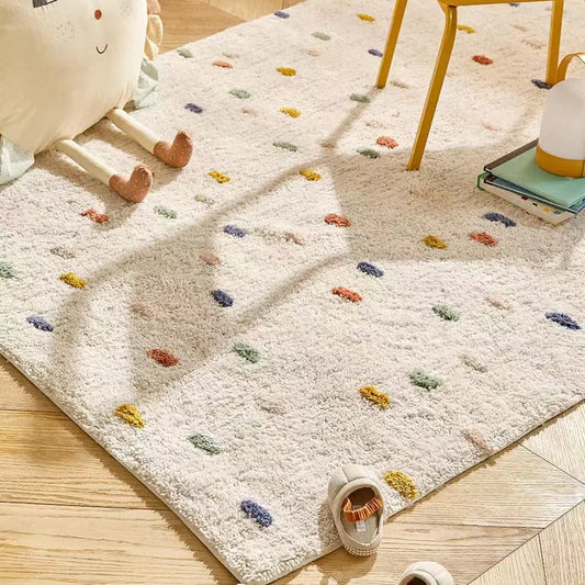 Colorful Star Plush Area Rug – Soft Cashmere-Like Carpet for Bedroom & Living Room